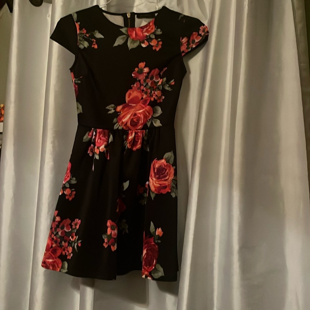 B. DARLIN - Black Floral Dress